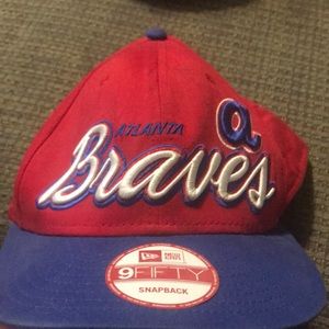 Atlanta Braves baseball hat.